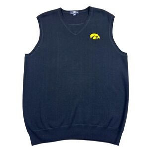 Vantage Iowa Hawkeyes 100% Combed Cotton Black Heavy Sleeveless Vest Mens Size L